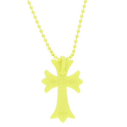 Chrome Hearts Rubber Small CH Cross Necklace Size ONE Yellow