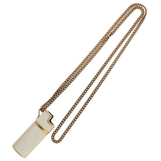 SAINT LAURENT PARIS Lighter Holder White Gold Necklace Size ONE SIZE