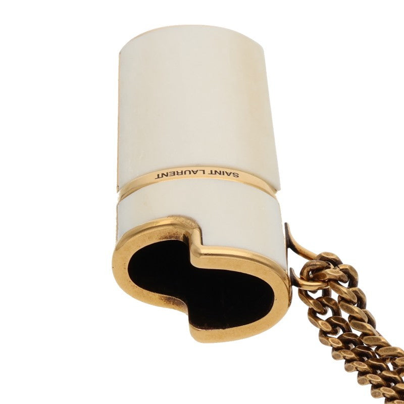 SAINT LAURENT PARIS Lighter Holder White Gold Necklace