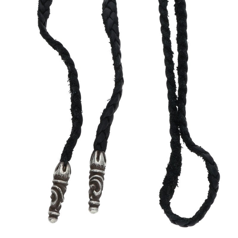 Chrome Hearts Scroll Leather Braid 925 Silver Size ONE SIZE