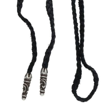 Chrome Hearts Scroll Leather Braid 925 Silver Size ONE SIZE