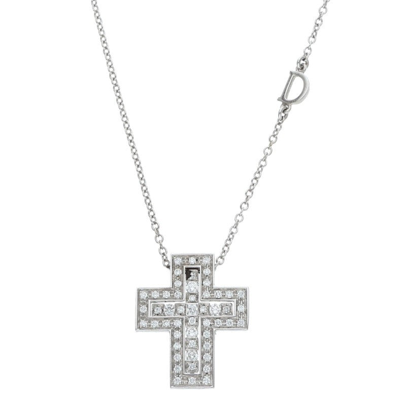 DAMIANI Belle Epoque XS K18WG Diamond Cross Size ONE SIZE