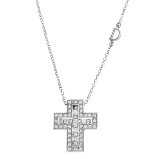 DAMIANI Belle Epoque XS K18WG Diamond Cross Size ONE SIZE
