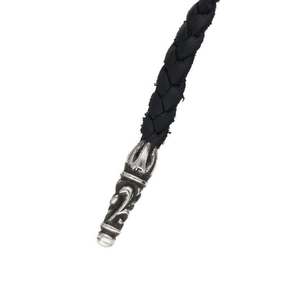 Chrome Hearts Scroll Leather Braid 925 Silver Size ONE Multi