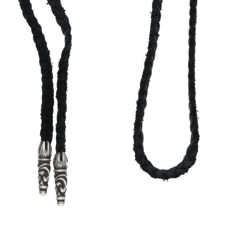 Chrome Hearts Scroll Leather Braid 925 Size ONE SIZE