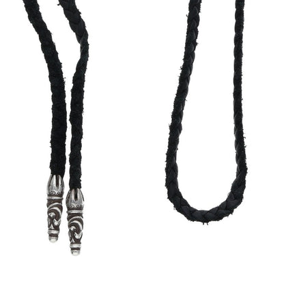 Chrome Hearts Scroll Leather Braid 925 Size ONE SIZE