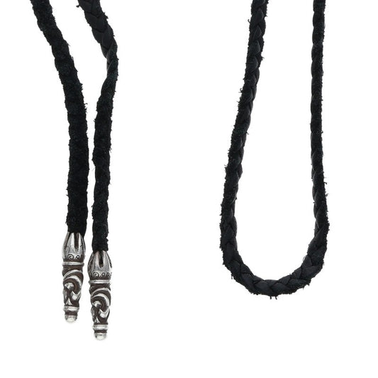 Chrome Hearts Scroll Leather Braid 925 Size ONE SIZE