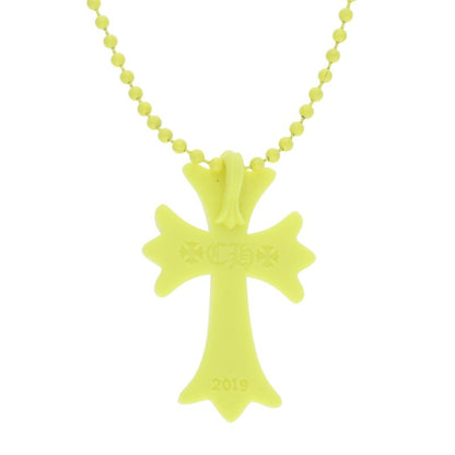 Chrome Hearts Small CH Cross Rubber Necklace Size ONE Yellow