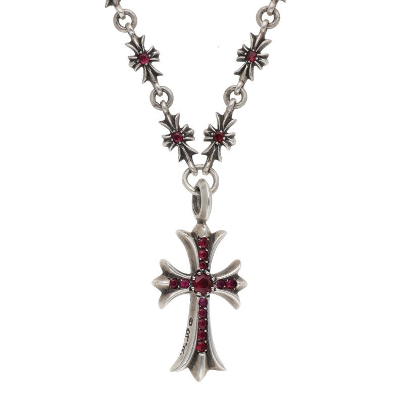 Chrome Hearts Tiny E Fat Cross PAVE Ruby Size ONE SIZE