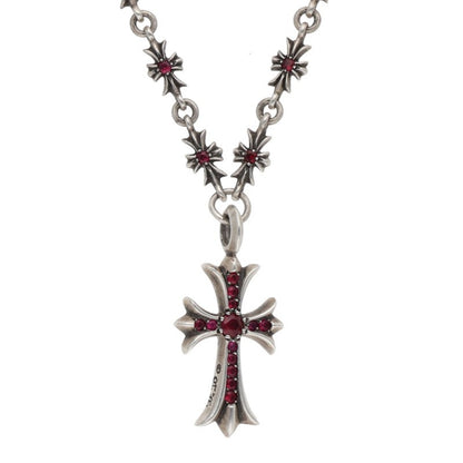 Chrome Hearts Tiny E Fat Cross PAVE Ruby Size ONE SIZE