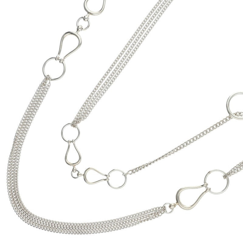 HERMES Horsebit Sterling Silver Necklace Size ONE SIZE