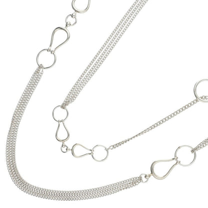 HERMES Horsebit Sterling Silver Necklace Size ONE SIZE