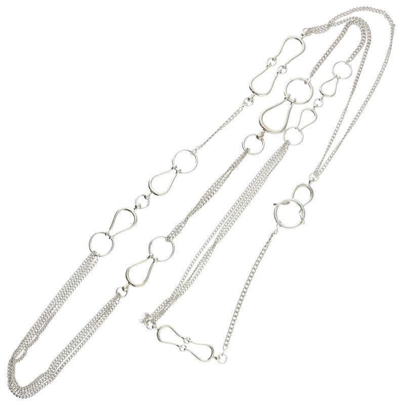 HERMES Horsebit Sterling Silver Necklace Size ONE SIZE