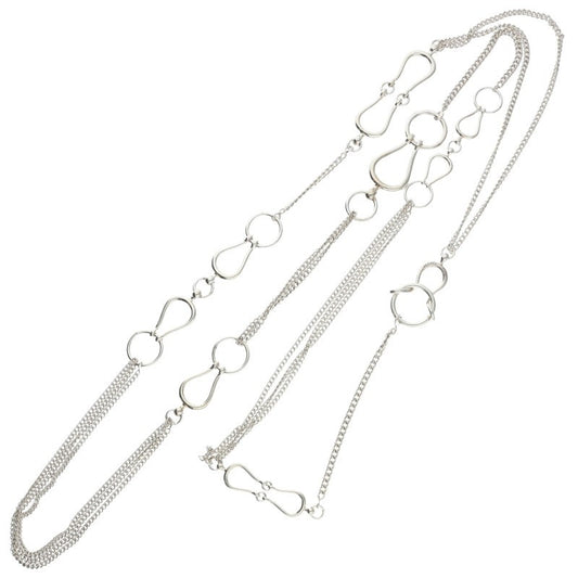 HERMES Horsebit Sterling Silver Necklace Size ONE SIZE