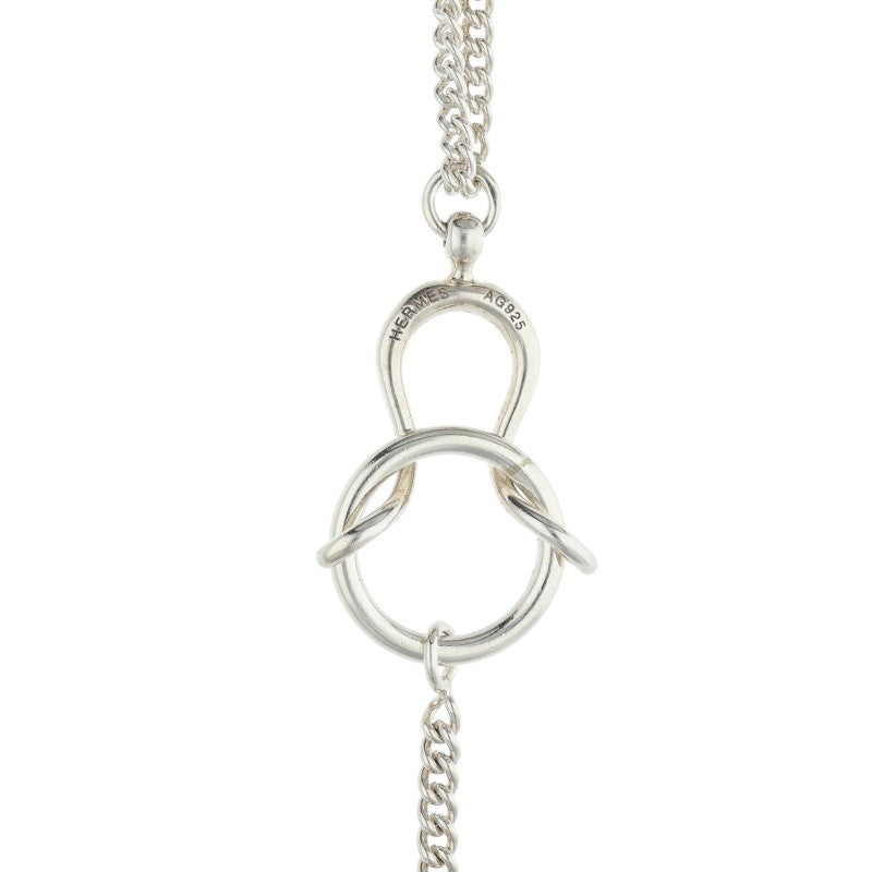 HERMES Horsebit Sterling Silver Necklace Size ONE SIZE
