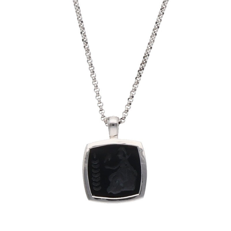 TOM WOOD Cushion Pendant Athena Onyx Necklace Size ONE SIZE