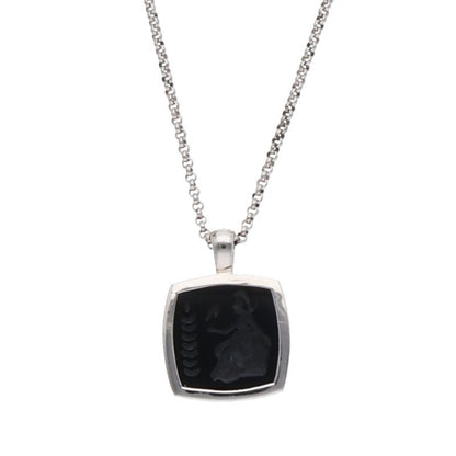 TOM WOOD Cushion Pendant Athena Onyx Necklace Size ONE SIZE