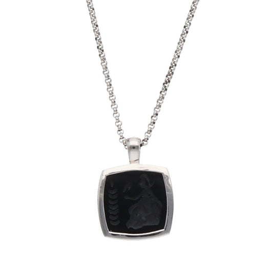 TOM WOOD Cushion Pendant Athena Onyx Necklace Size ONE SIZE