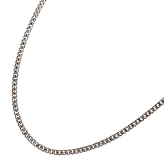 TOM WOOD Silver Curb Chain Necklace Size 60CM