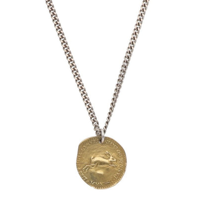BUNNY Gold Silver Coin Necklace Size ONE SIZE