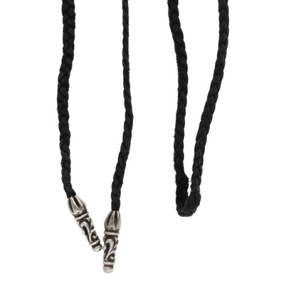 Chrome Hearts Scroll Leather Braid 925 Silver Size ONE SIZE