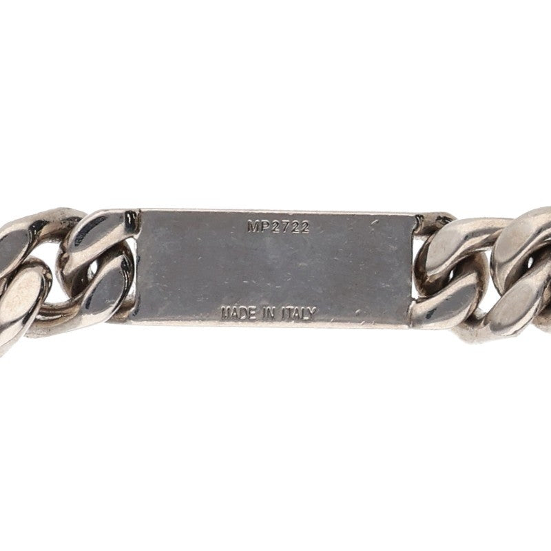 FENDI Logo Plate Chain Silver Necklace Size ONE SIZE