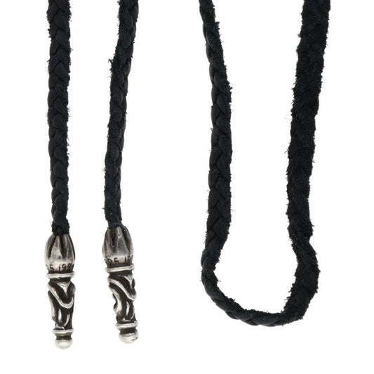 Chrome Hearts Scroll Leather Braid Necklace Size ONE SIZE