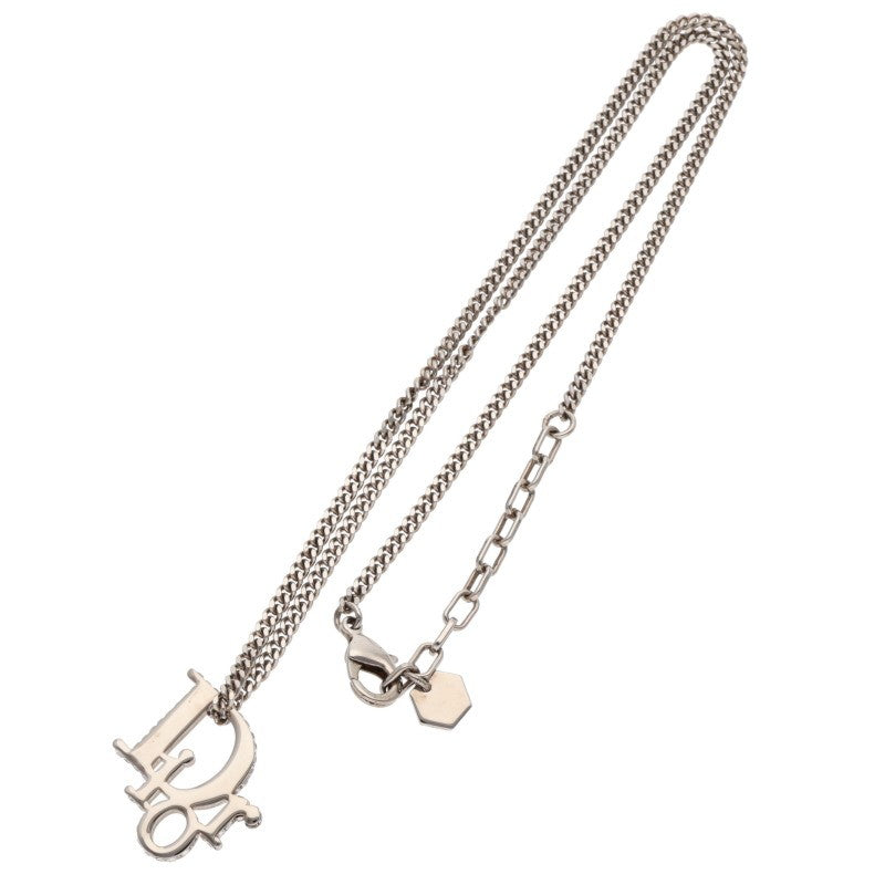 DIOR Rhinestone Oblique Logo Necklace Size ONE SIZE