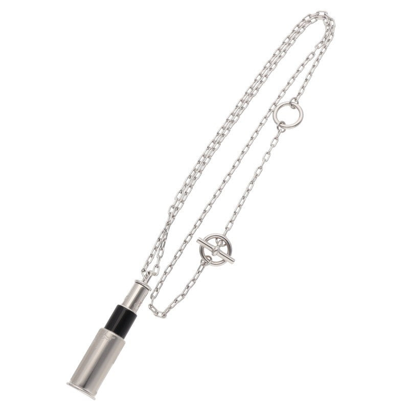 HERMES Navigator Silver Charm Necklace Size ONE SIZE