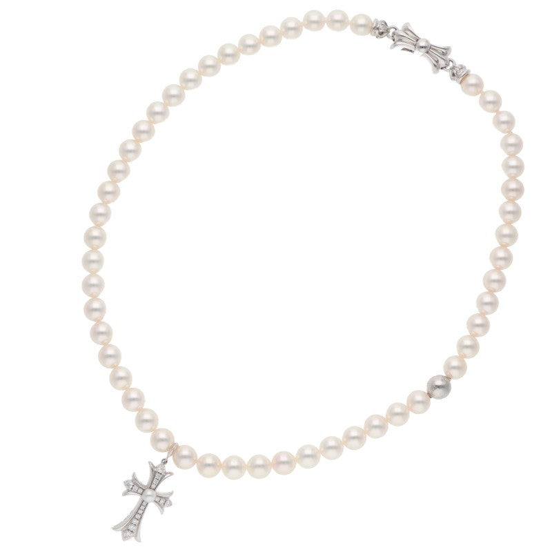 Chrome Hearts 18K White Gold Pearl Necklace Size ONE SIZE