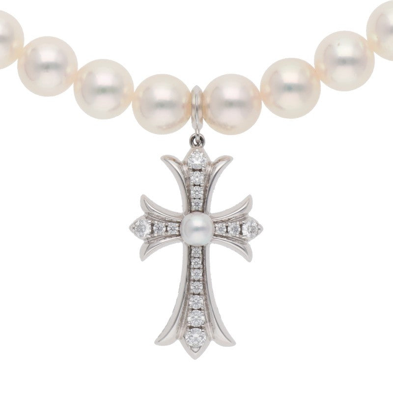 Chrome Hearts 18K White Gold Pearl Necklace Size ONE SIZE