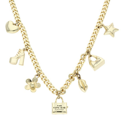 MARC JACOBS Gold Multi Charm Chain Necklace Size ONE SIZE