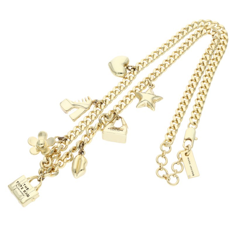 MARC JACOBS Gold Multi Charm Chain Necklace Size ONE SIZE