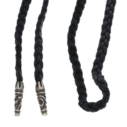 Chrome Hearts Scroll Leather Braid Silver Nklc Size ONE SIZE