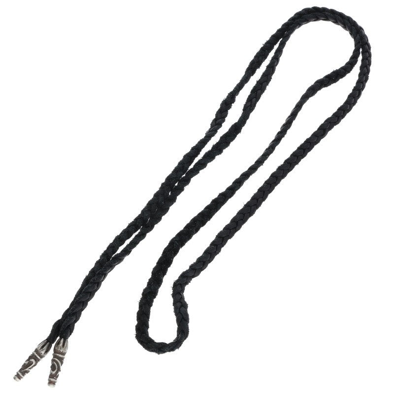 Chrome Hearts Scroll Leather Braid Silver Nklc Size ONE SIZE