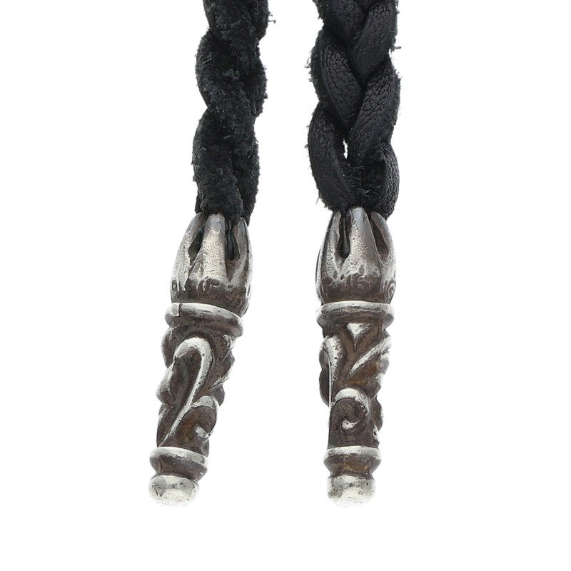 Chrome Hearts Scroll Leather Braid Silver Nklc Size ONE SIZE