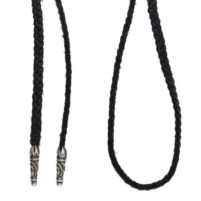 Chrome Hearts Black Leather Scroll Braid Size ONE SIZE
