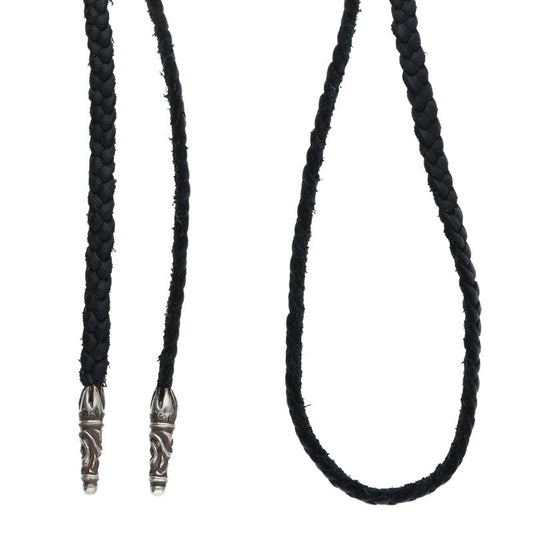 Chrome Hearts Black Leather Scroll Braid Size ONE SIZE