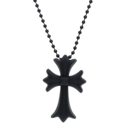 Chrome Hearts Black Rubber Small CH Cross Size ONE SIZE