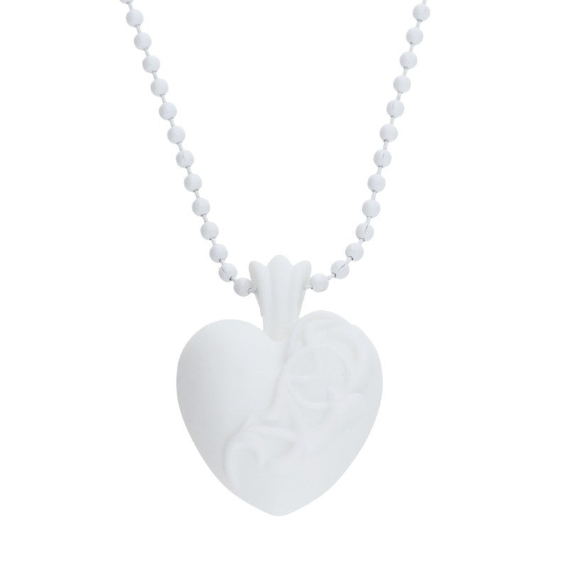 Chrome Hearts White Rubber Heart Necklace Size ONE SIZE