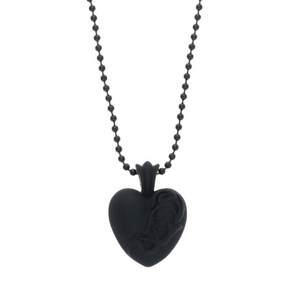 Chrome Hearts Black Rubber Heart Necklace Size ONE SIZE