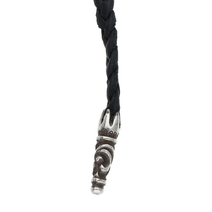 Chrome Hearts Scroll Leather Braid Silver Size ONE SIZE