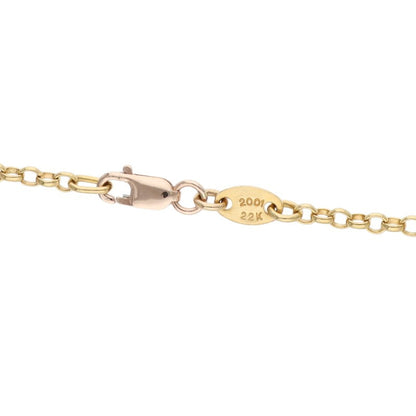 Chrome Hearts 22K Roll Chain Gold Necklace Size 18INCH