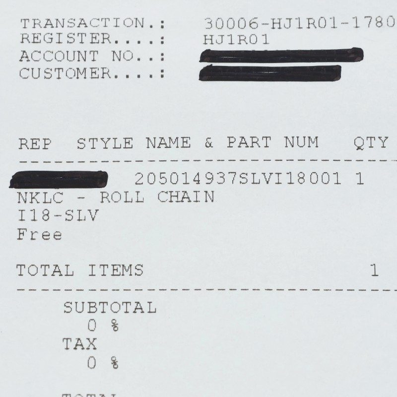 Chrome Hearts 18inch Roll Chain Silver Size ONE SIZE