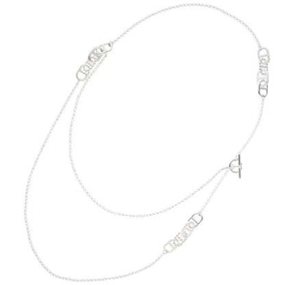 HERMES Chaine d'Ancre Alea II Silver Long Size ONE SIZE