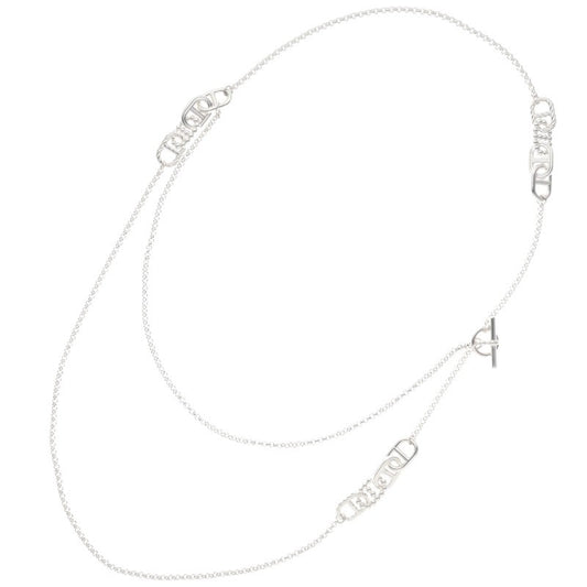 HERMES Chaine d'Ancre Alea II Silver Long Size ONE SIZE
