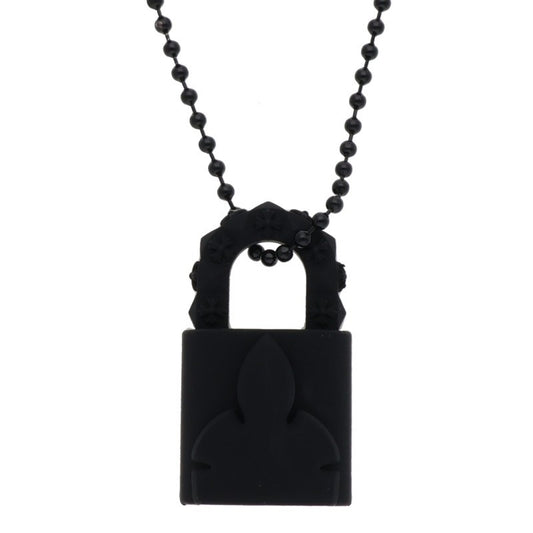 Chrome Hearts Padlock Rubber Necklace Black Size ONE SIZE