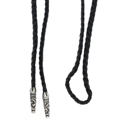 Chrome Hearts Scroll Leather Braid 925 Silver Size ONE SIZE
