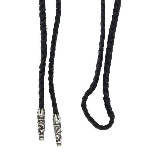 Chrome Hearts Scroll Leather Braid 925 Silver Size ONE SIZE