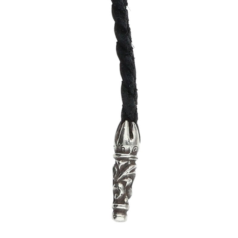 Chrome Hearts Scroll Leather Braid 925 Silver Size ONE SIZE